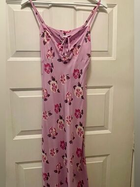 Dimension Lavender Floral 100% Silk Slip Dress 🌺